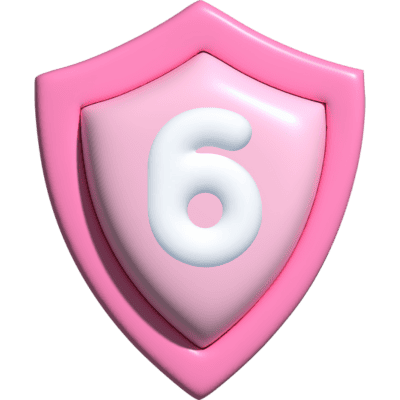 pink shield with #6