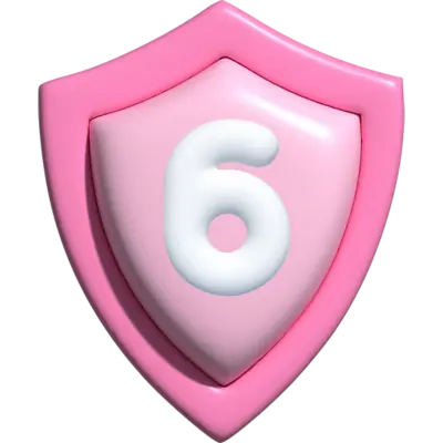 pink shield with #6