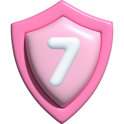 pink shield with #7