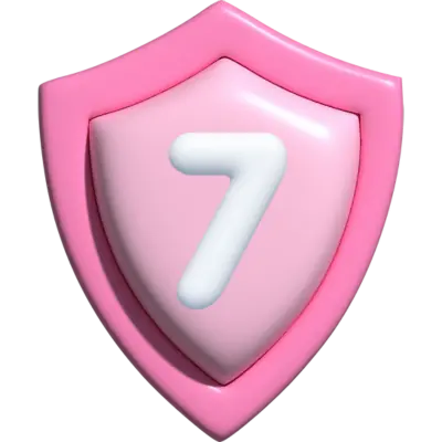 pink shield with #7