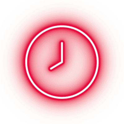 red glowing clock