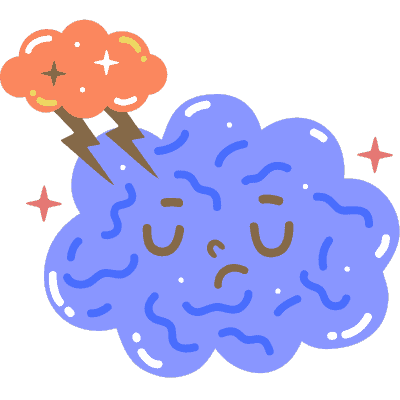 thunder cloud above upset brain