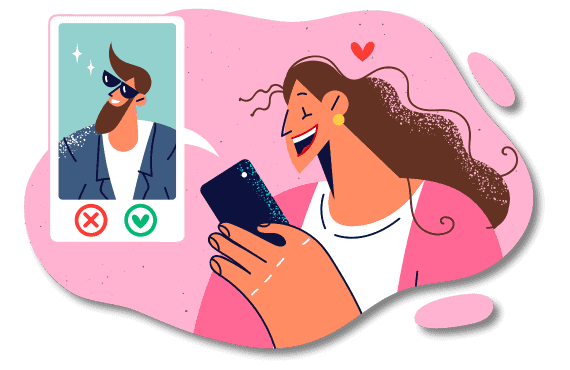 Woman Using Dating App Finds an Attractive Profile