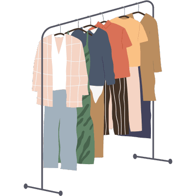 clothes on rack