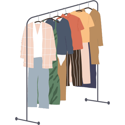 clothes on rack