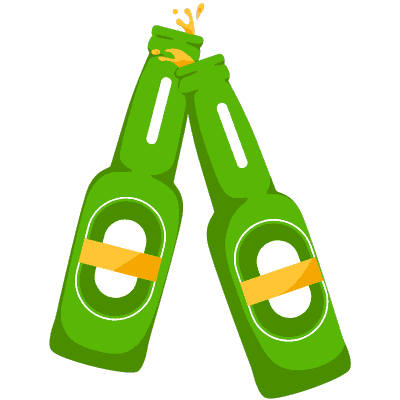 two beer bottles