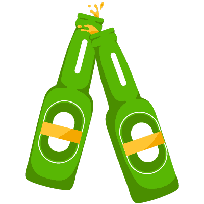 two beer bottles