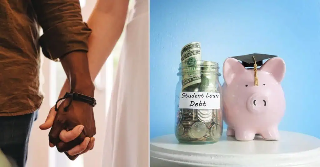 Dating Couple Holding Hands - Student Loan Debt Coin Jar with Piggy Bank