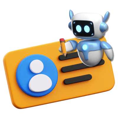 Dating Profile Bio - AI Bot Holding a Pencil