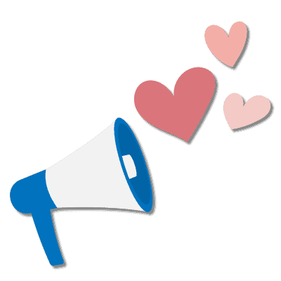 Hearts Coming Out of a Megaphone