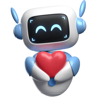 ai robot holding heart