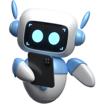 ai robot looking at ipad