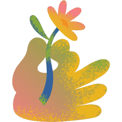 hand holding flower graphic