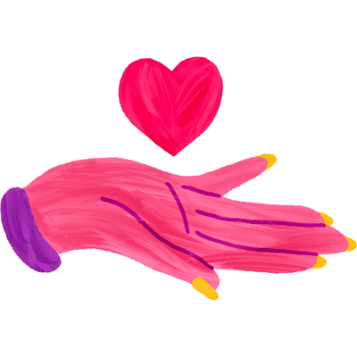 hand holding heart graphic