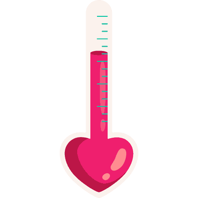 thermometer in shape of heart
