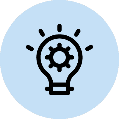 cog inside lightbulb