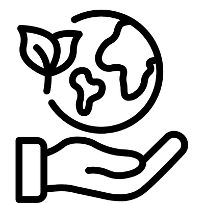 hand holding earth icon