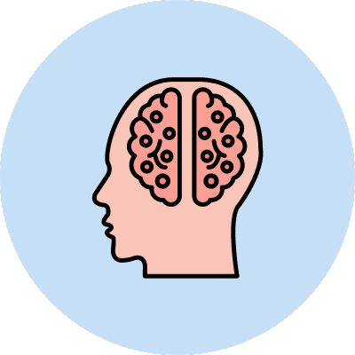 side profile with brain