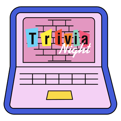 Laptop - Trivia Night Sign - Virtual Wine Tasting Icon Laptop - Trivia Night Sign - Virtual Wine Tasting Icon
