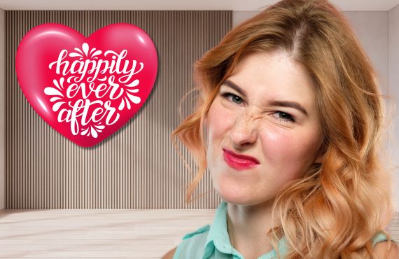 Happily Ever After Red Heart - Nah Unimpressed Girl Grimacing Wrinkling Nose