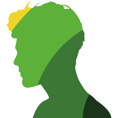 Head Man Silhouette Green