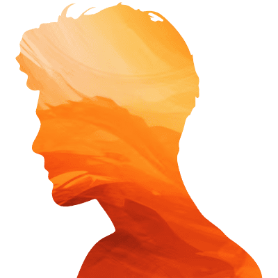 Head Man Silhouette Orange