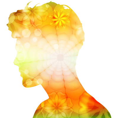 Head Man Silhouette with Positive Color