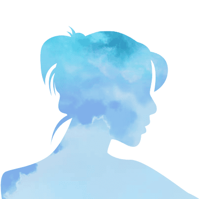 Woman Face Silhouette Blue