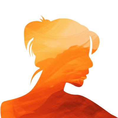 Woman Face Silhouette Orange