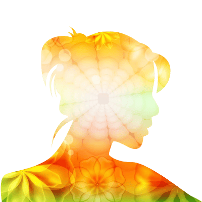 Woman Face Silhouette Positive Color