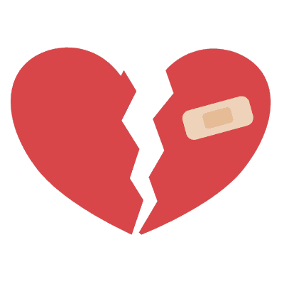 broken heart with band-aid