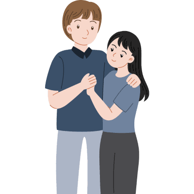 man and woman embracing