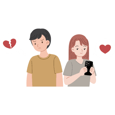 woman having affair on phone