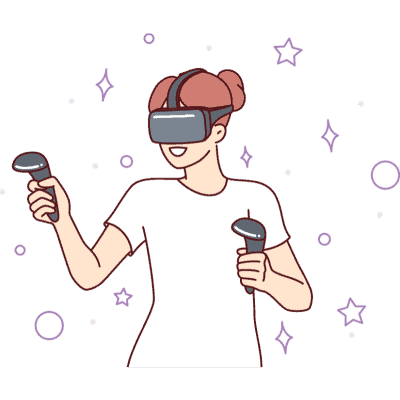 woman using vr headset