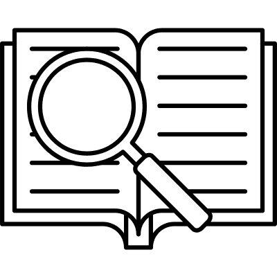 book with magnifying glass