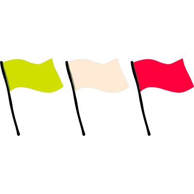 green, beige and red flag