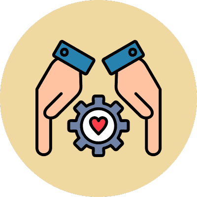 hands holding gear
