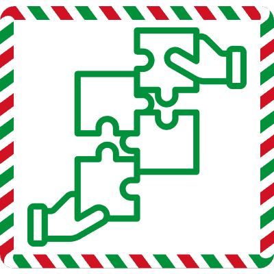 puzzle pieces christmas icon