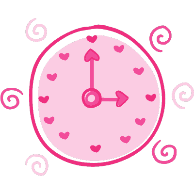 hearts on clock