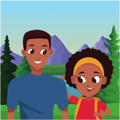 Single father with daughter