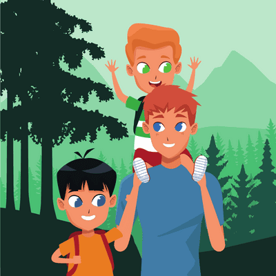 Single father with two sons