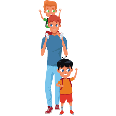 Single father with two sons