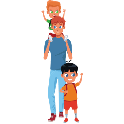 Single father with two sons